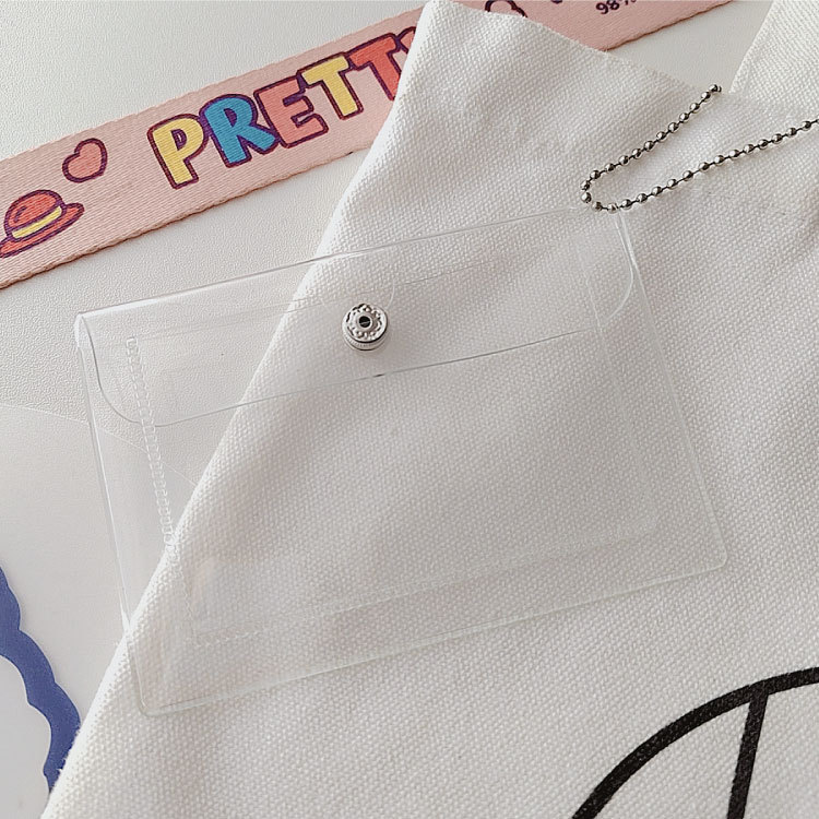 Creative Small Girl Transparent Card Holder ins Student Coin Purse Card Holder Keychain Meal Card Bus Bank Card Holder