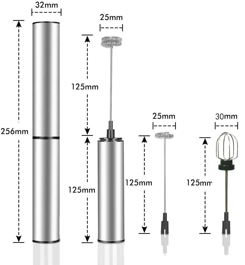 USB rechargeable stainless steel coffee milk frother machine milk frother hand-held mixing electric egg beater