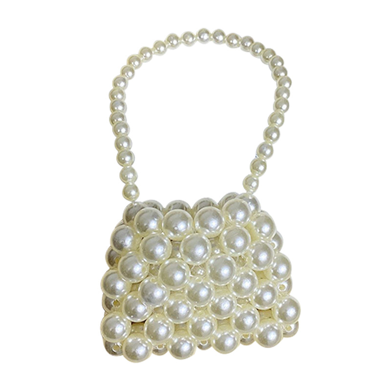 2023 Summer Pearl Bag Women's Internet Trendy Small Bag Crossbody Bag All-Match Mini Vintage Hand-Woven ins Pearl Bag