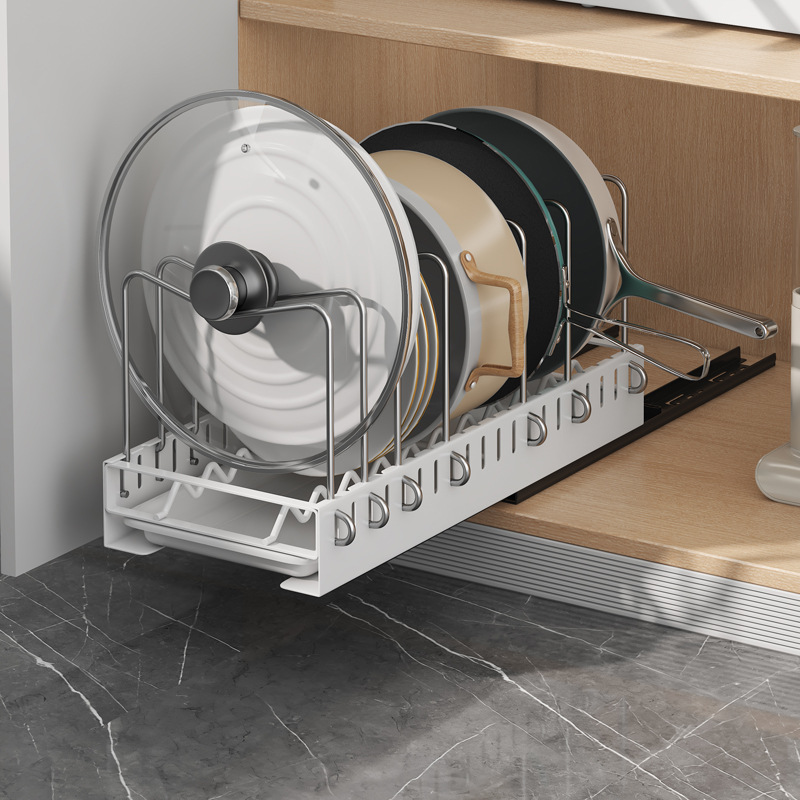 Kitchen Pot Storage Rack Cabinet Inner Pot Cover Rack Lower Sink Pull-out Pot Rack Chopping Board Partition Rack