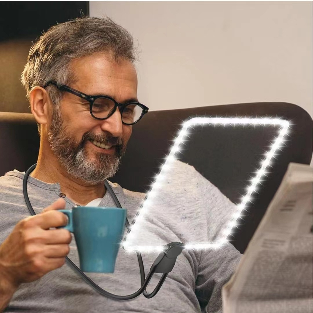 Ld lamp reading magnifying glass neck handheld desktop multifunctional rechargeable old man reading newspaper artifact cross border