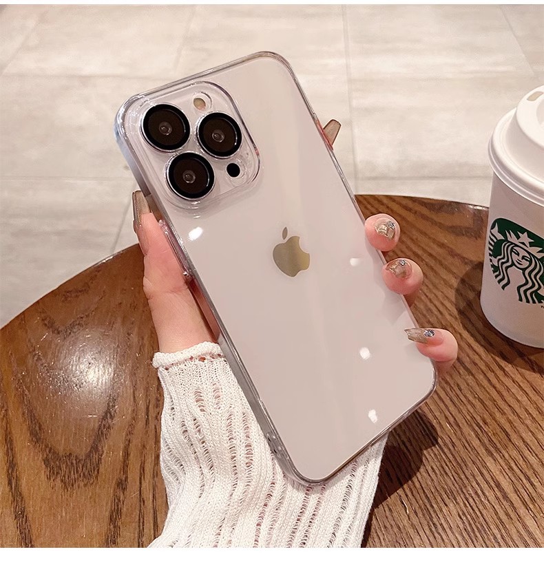 Suitable for iPhone16 Phone Case New Style with Glass Lens Film Apple 14 Transparent All-Covered Drop-Resistant Protective Case