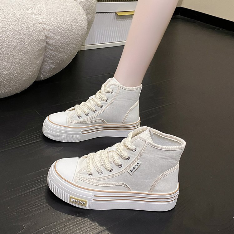 2022 spring, summer, autumn and winter foreign trade new women's shoes women's board shoes student shoes canvas shoes middle round head lace