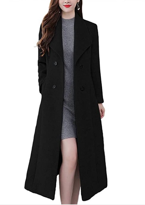  Autumn and Winter New Woolen Coat Thickened Large Size Foreign Trade Lapel Super Long Slim-fit Waist Jacket_voghion.com