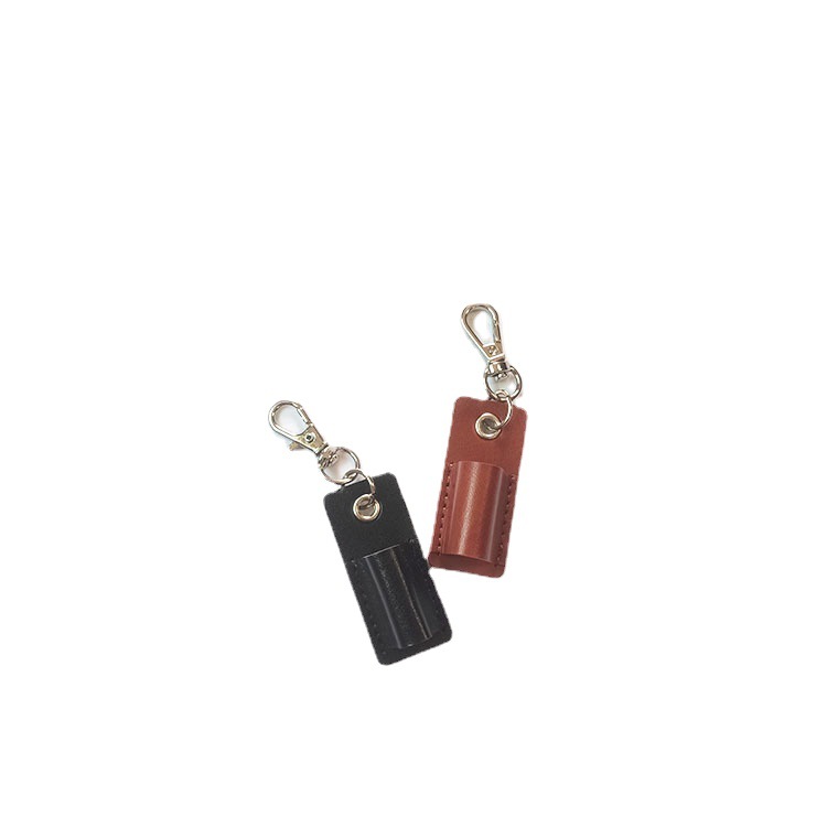 Portable PU leather pen holder single pen case anti-lost pen protective case compact hanging pen holder accessories