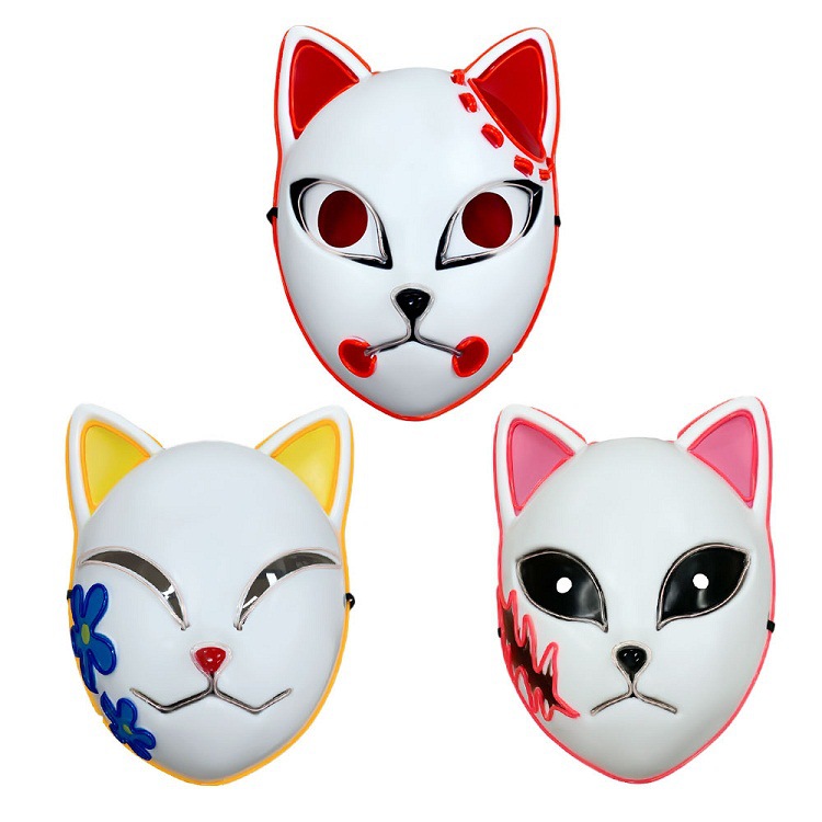 Halloween Luminous Mask LED Ghost Blade mask cat face luminous mask charcoal Zhilang COSPLAY rabbit