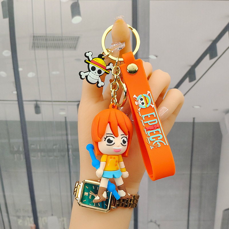 One Piece cute style silicone keychain pendant new trend doll car pendant bag pendant couple pendant