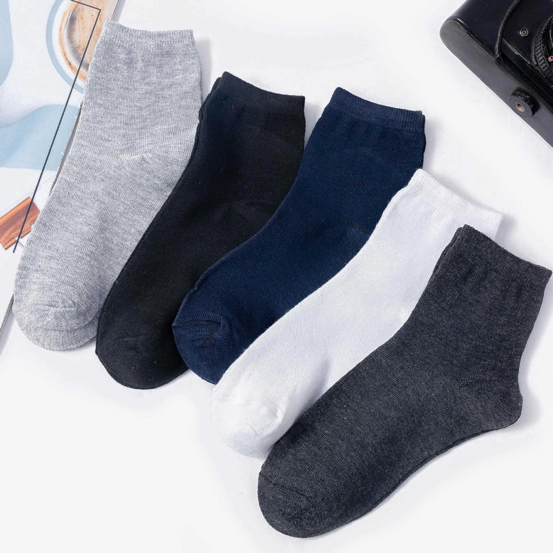 Autumn men's casual socks naked socks men's socks solid color socks wholesale