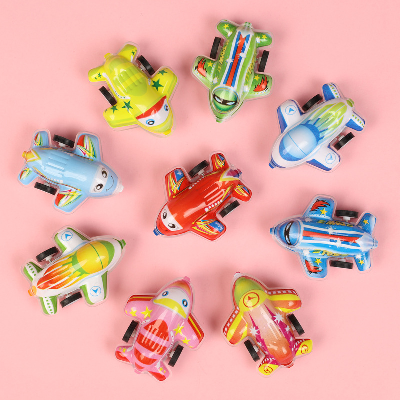Cartoon Mini Huili Small Aircraft Children's Simulation Q Version Fighter Model Toy Aircraft Chess Sweep Code Stand