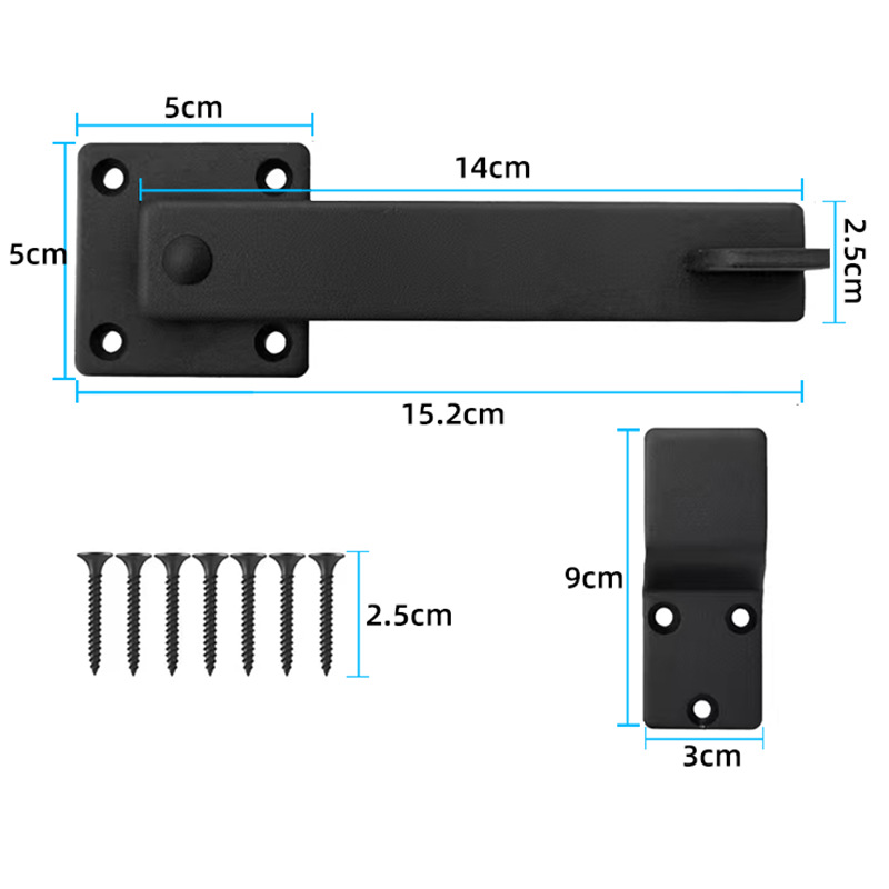 Barn door rotating solid iron door latch 5.5-inch buckle lock door bolt sliding door buckle latch wooden door lock