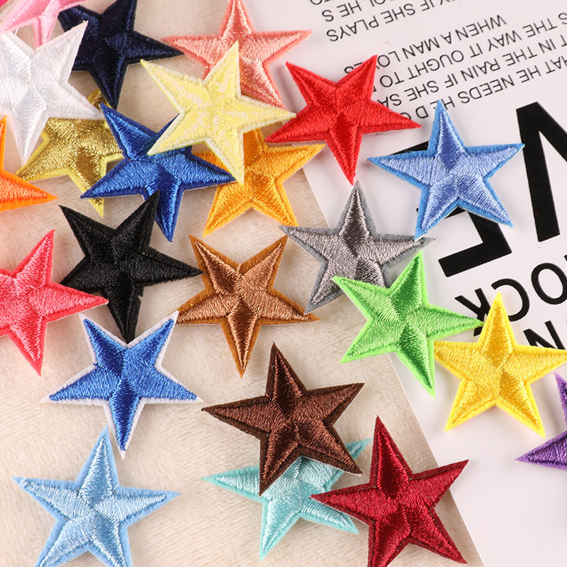 Computer Embroidery Label Small Five-pointed Star Patch Clothing Accessories Shoes and Hats Luggage Accessories Embroidery Patch Cloth Patch