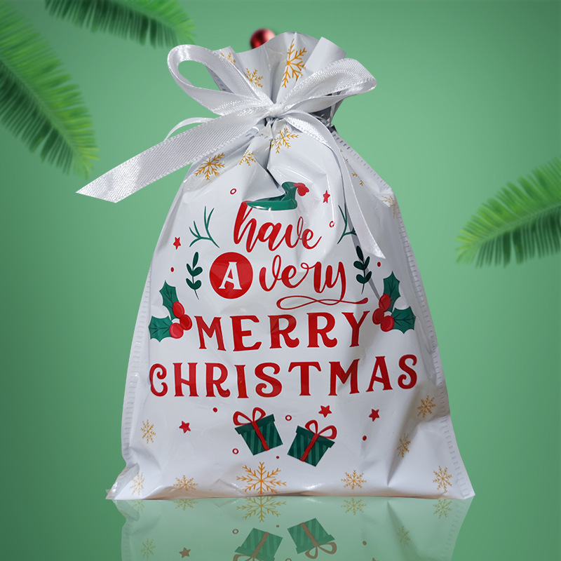 2024 Cross-border New Christmas Packaging Bundle Drawstring Gift Bag Santa Candy Gift Bag suit_voghion.com