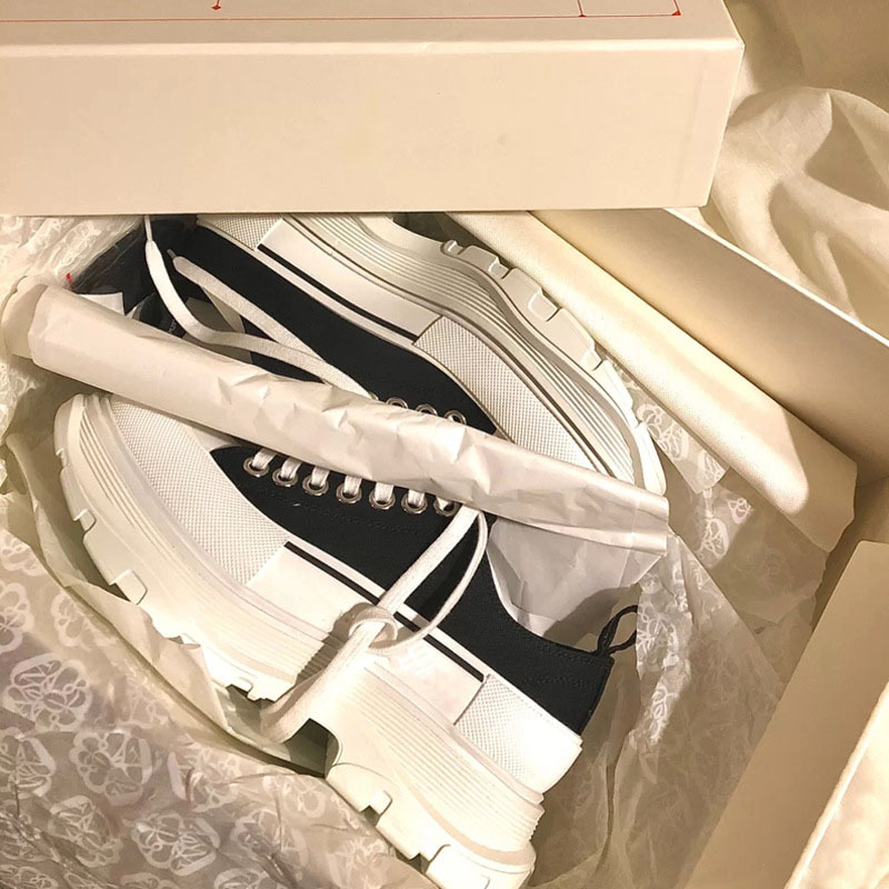 McQueen Canvas Shoes Women's Spring 2024 Thin Breathable Elevated Platform Platform Sports Casual Couple Torre Shoes