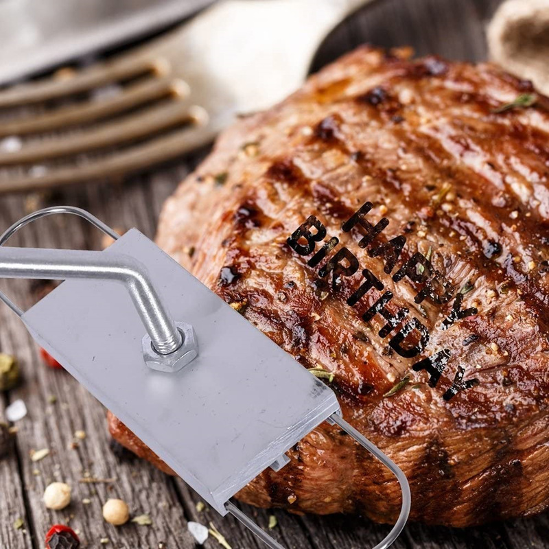 В наличии LFGB барбекю BRANDING буква BRANDING BBQ BRANDING IRON инструменты для барбекю набор из 3 предметов алюминиевый корпус