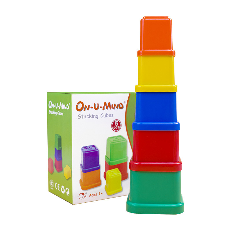 Amazon Explosions Children's Fun Plastic Small Toys 5PCs Enlightenment Educational Rainbow Digital Building Blocks Stacked Music