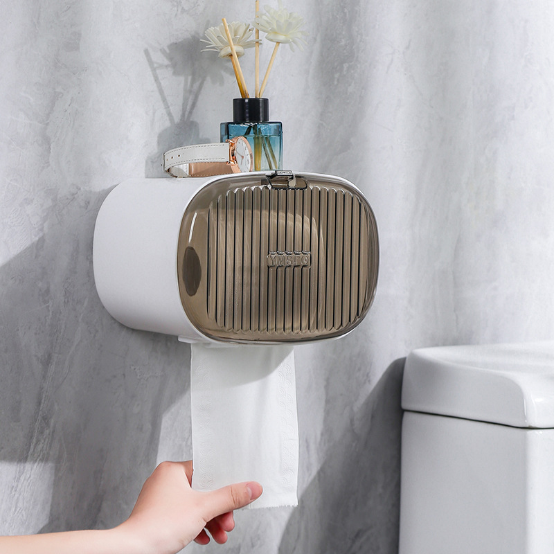 Punch-free Toilet Tissue Box Toilet Waterproof Wall-mounted Toilet Paper Rack Roll Paper Box Toilet Paper Box