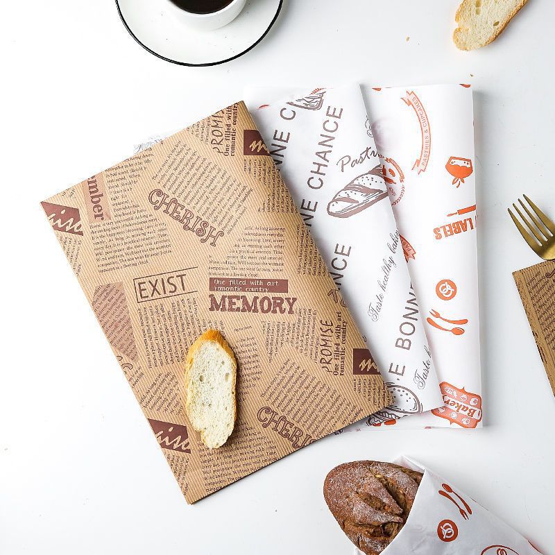 Sandwich wrapping paper oil-absorbing American oil-proof paper Hamburger paper tray bread plate pad paper Bento roll can be cut for home