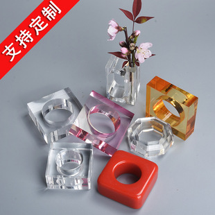 Factory Direct Acrylic Napkin Ring Transparent Napkin Buckle Mouth Cloth Ring Acrylic Product Napkin Ring