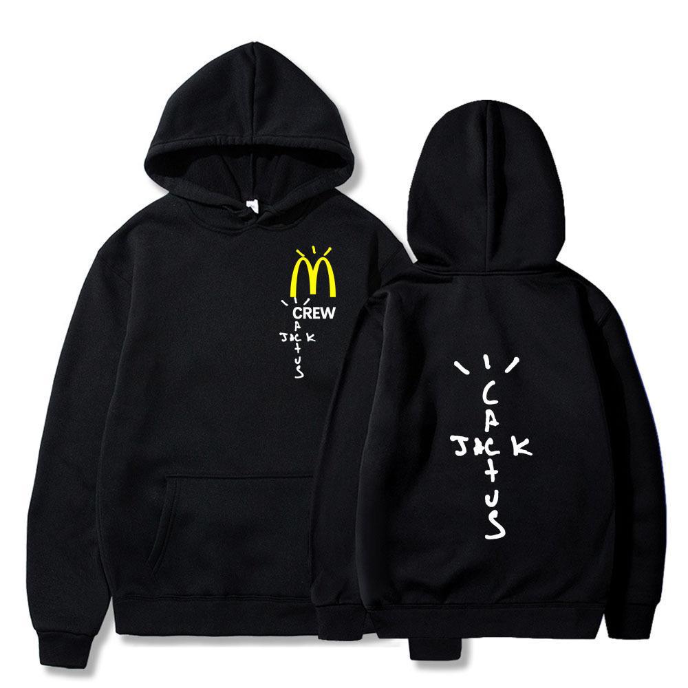 Cactus letter printed hooded sweater women's men's hooded sweatshirt casual pullover