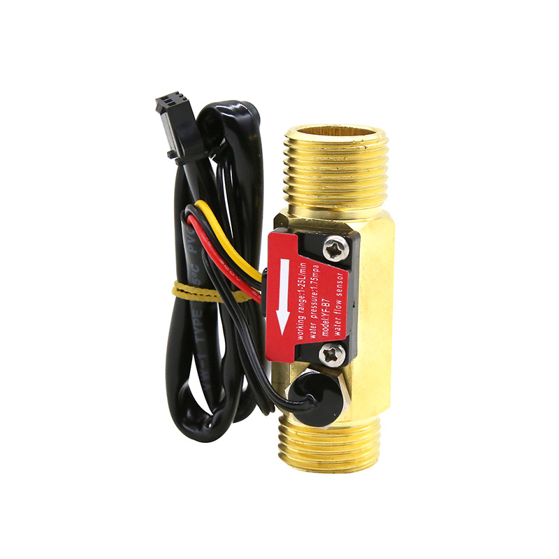 4 water flow sensor Hall flowmeter turbine flow sensor with temperature detection Hall sensor B7