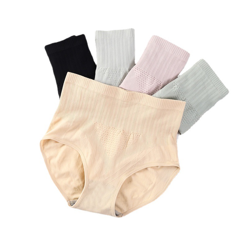 New high waist belly contracting seamless underwear women's postpartum body shaping waist shaping hip lifting cotton crotch plus size briefs