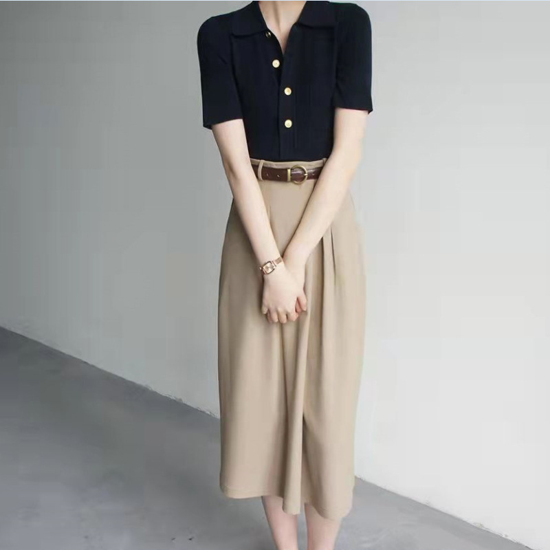Light Luxury Simple Polo Collar Solid Color Shirt Women's 2023 Summer New Fashion Button Short Sleeve Trendy Top