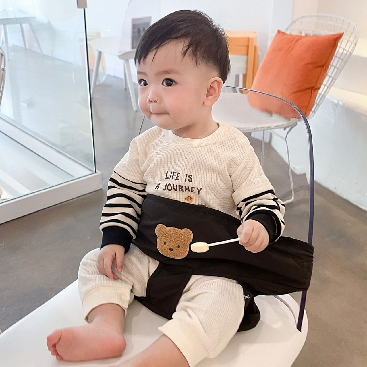 Ins Hanfeng New Baby Portable Dining Chair Fixed Belt Baby Safety Strap Children's Eating Out Artifact