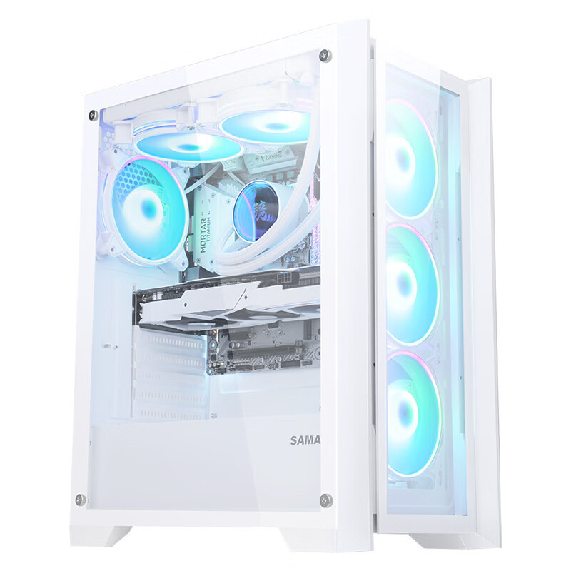 SAMA/First horse god of light black/white computer case support ATX motherboard 240/360 water cooling