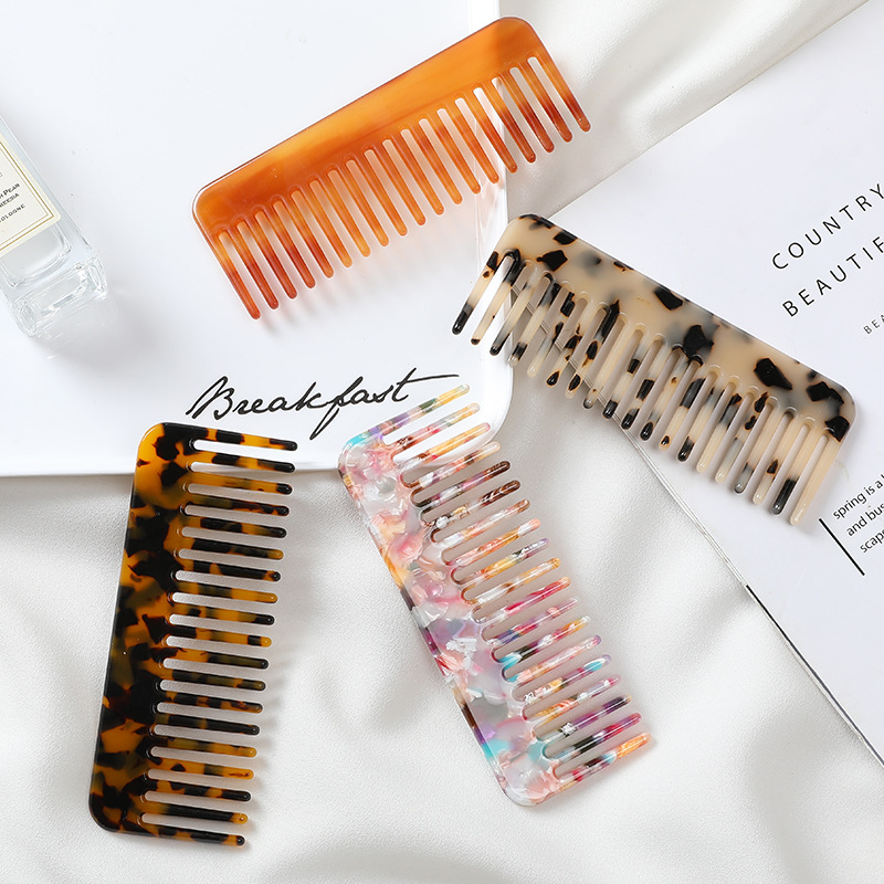 Europe and the United States popular hair comb Amazon cross-border hot acetic acid plate comb anti-static marble pattern color hair comb