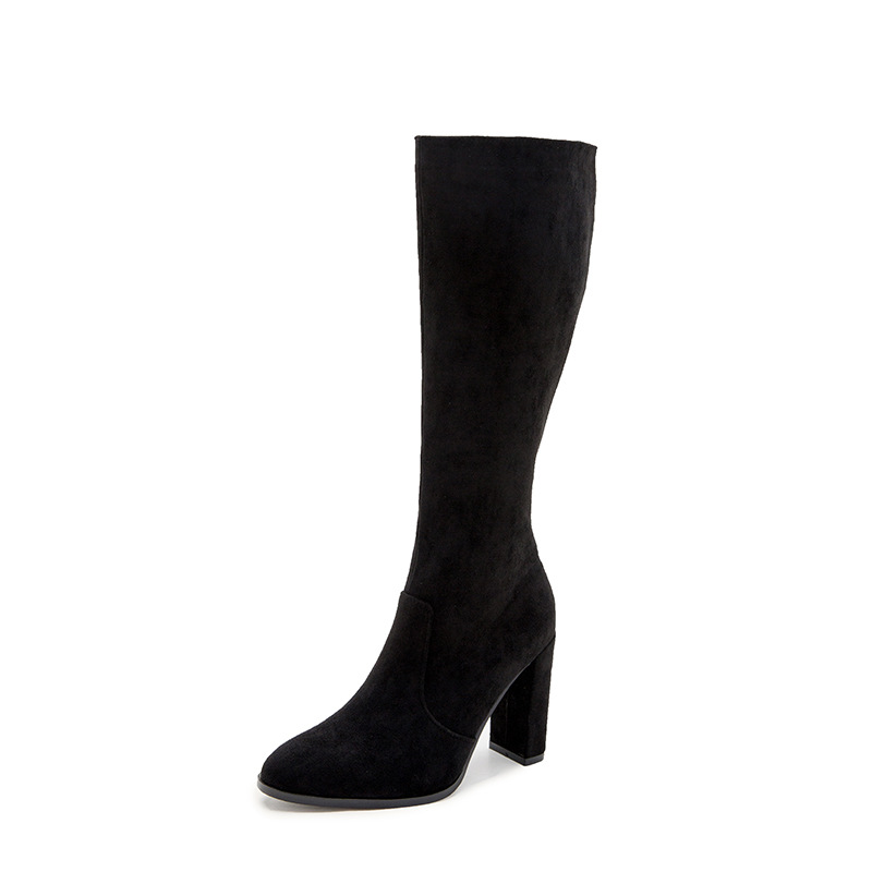 2022 Winter New Foreign Trade Cross-border But Knee Long Boots Women's Thick Heel High Heel Retro Large Size High Boots for Children
