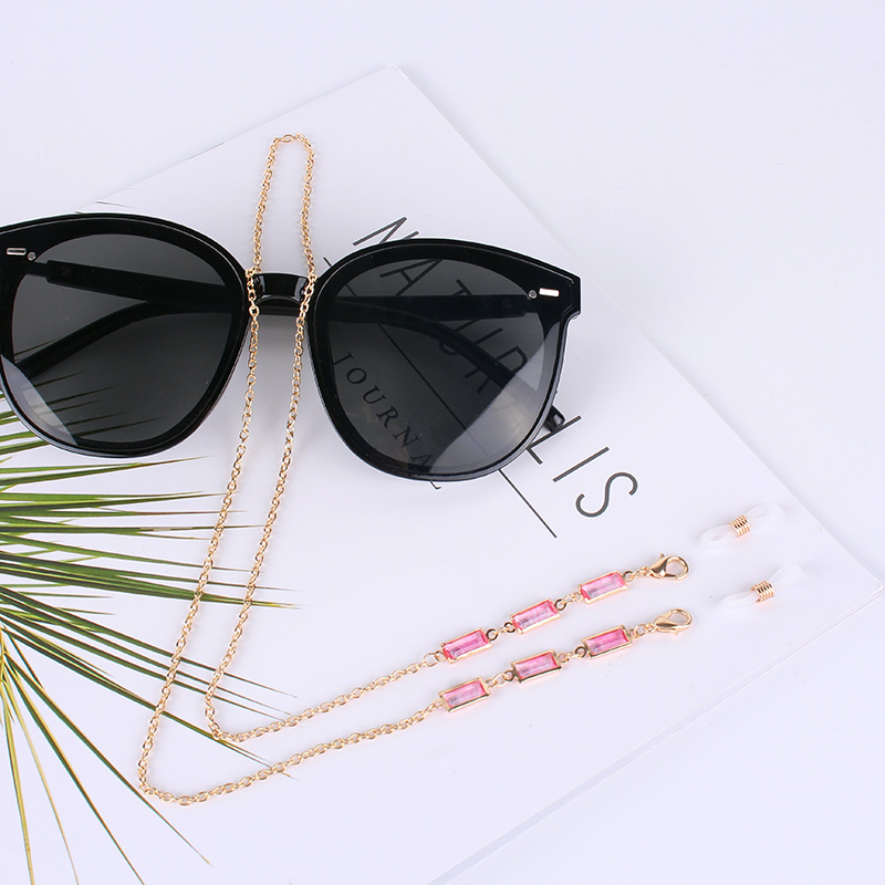 Cross-border Hot Gradient Imitation Crystal Glasses Chain Women's Fashionable Mask Hanging Chain Internet Celebrity Mask Chain Sunglasses Accessories