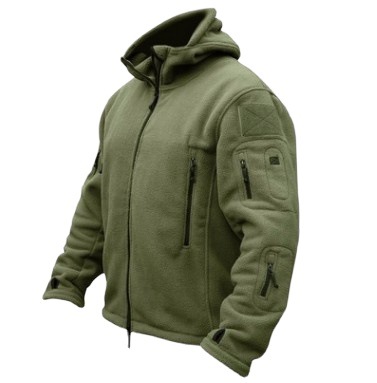 Wholesale men's outdoor warm liner fleece clothing men's cold-proof assault clothing wind hat clothing solid color hooded coat