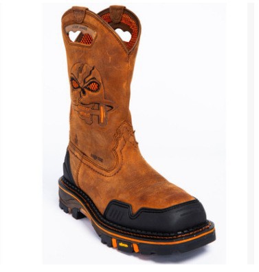 Factory autumn and winter fashion new European and American style versatile men's boots thick heel tube embroidery hollow round head height men's shoes