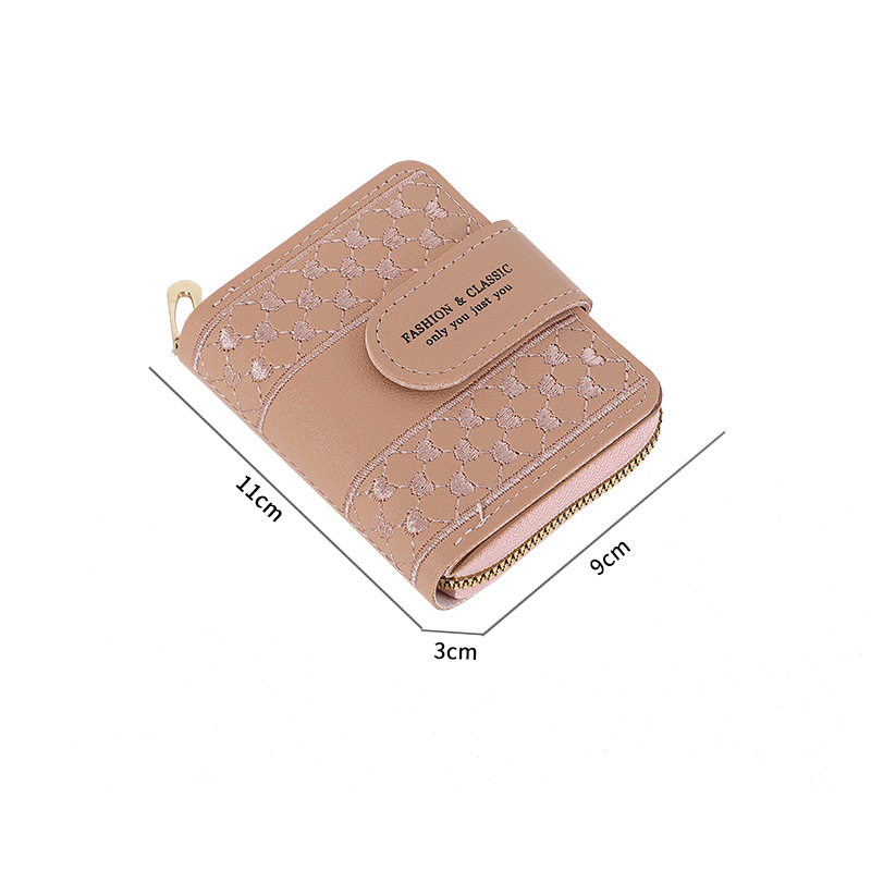 New wallet women's short card holder women's high-grade cross-border printing zipper coin purse source factory