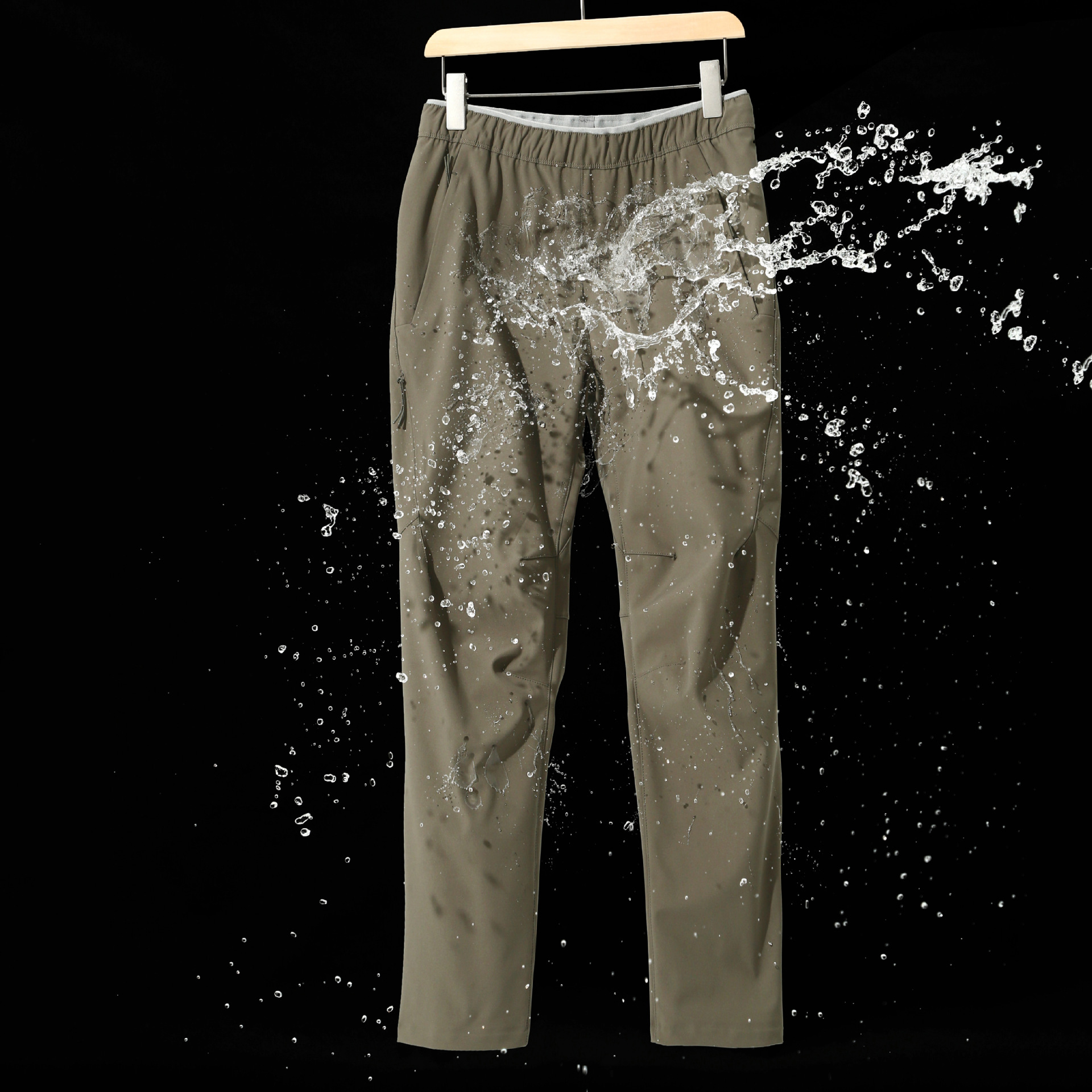 2023 autumn and winter new casual trousers men's outdoor loose straight waterproof tapered mountain soft shell pants