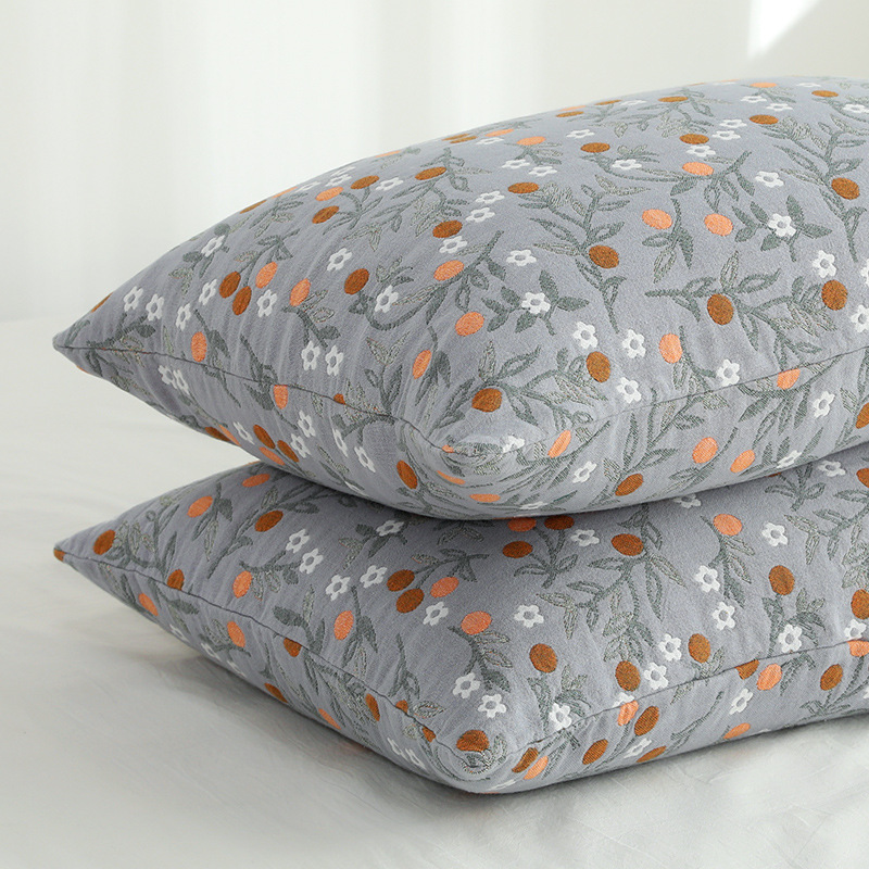 Pair of Pillowcase Single Cotton Large 52X78cm Cotton Thickened Breathable Pillowcase Single European Style Couple