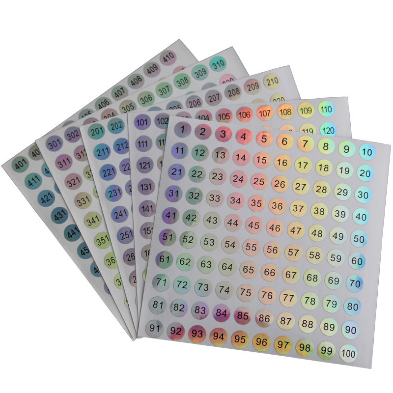 1-1000円形デジタルステッカーネイルカラー番号デジタルラベル番号ステッカーページ番号レーザー防水|undefined