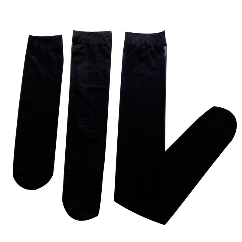 Spring and Summer ultra-thin white calf socks women's transparent black mid-calf socks Japanese Lolita white silk factory wholesale
