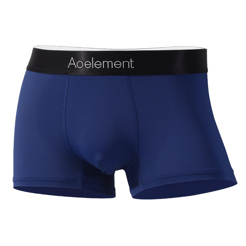 Ao Element Underwear Men's Boxers Summer Modal Ice Silk Mesh Breathable Four-Corner Shorts Men's Underpants Trendy