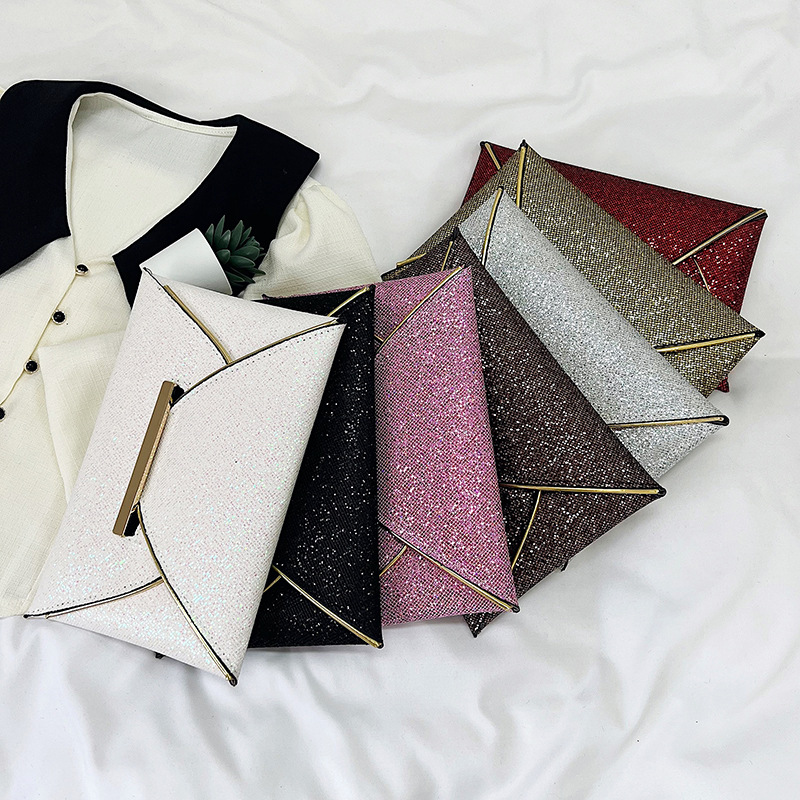 2024 spring new European and American fashion new envelope dinner bag glossy casual simple clutch fashion women's bag