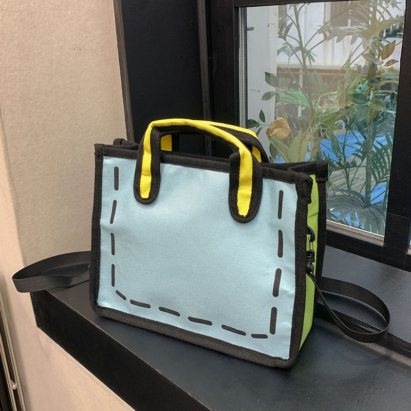 2D bag high-looking style women's crossbody cute portable commuter school shoulder daily matching fresh sweet bag