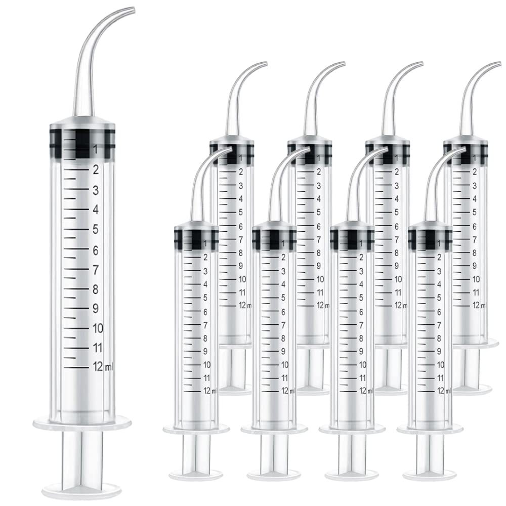 Cross-border scale 12cc12ml bent head straight mouth dental syringe teeth instrument plastic syringe needleless injector factory 