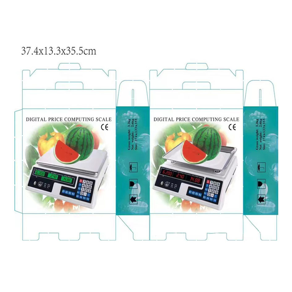Rechargeable Kitchen Scale Export 209 Electronic Pricing Scale High Precision gram Commercial Fruit Weighing Scale 40kg