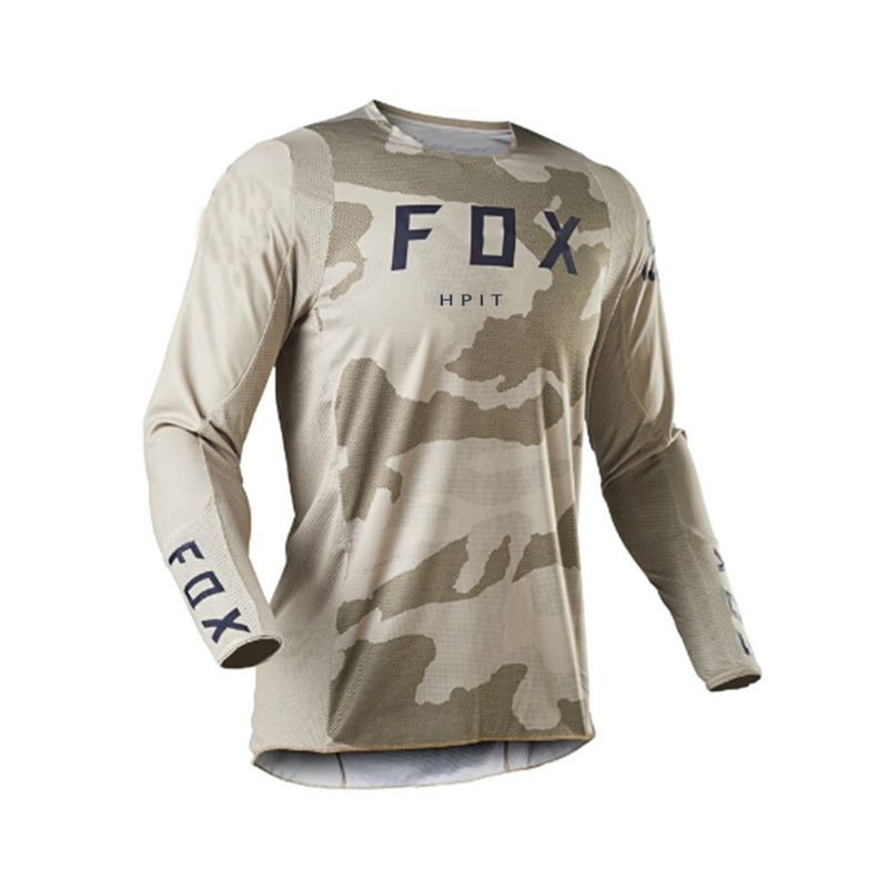 Summer long-sleeved in stock men's moisture-wicking spring sweatshirt riding suit downhill suit fox hpit fox