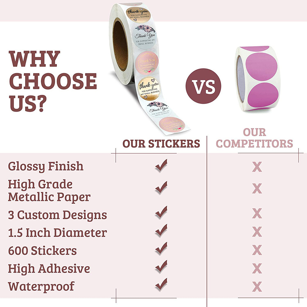 Wholesale roll Thank you seal sticker envelope decoration adhesive sticker label