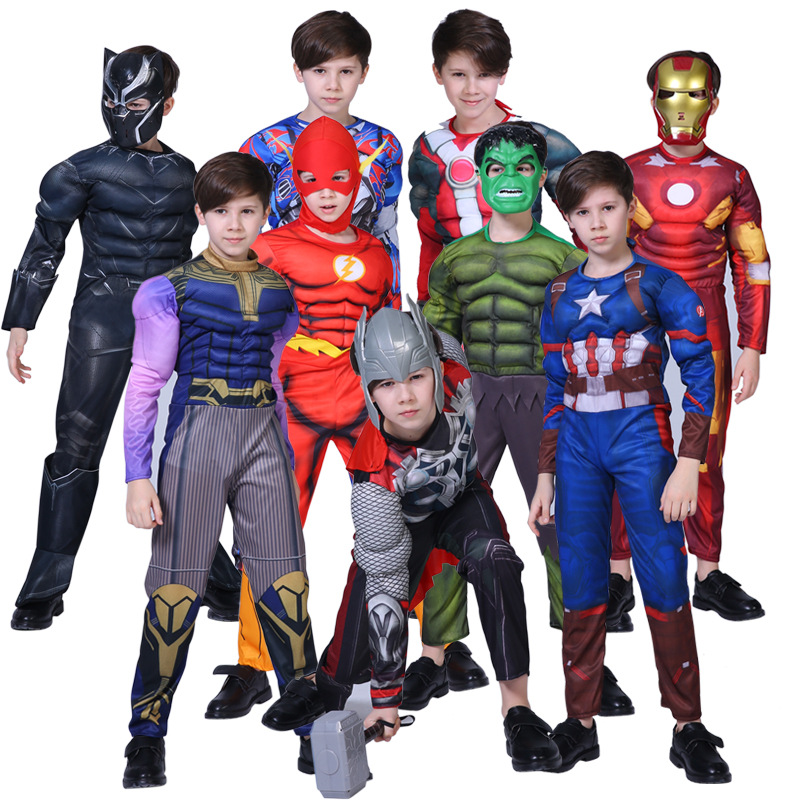 Halloween Costume Child Avengers Captain America Iron Man Superman Spiderman Optimus Prime Muscle Suit