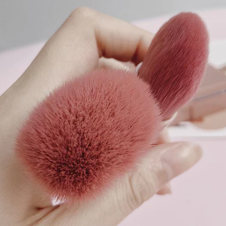 Mini Portable Molandi Boxed Makeup Brush 5 pts with Makeup Mirror Girl's Heart Pink Travel Makeup Brush Set