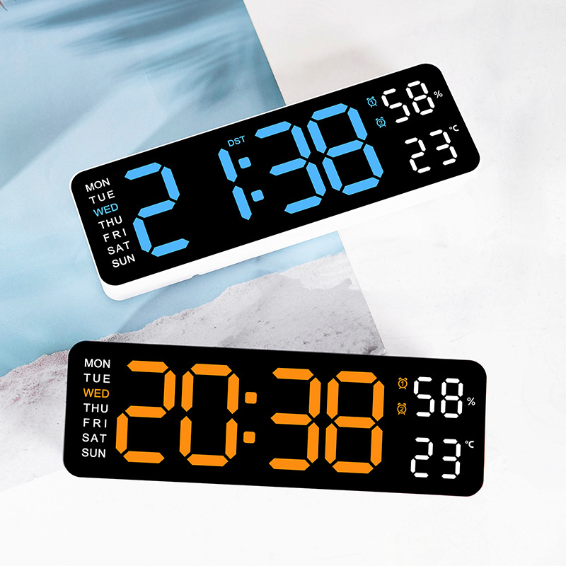5503 cross-border hot selling electronic clock simple multi-function clock rectangular large font alarm clock hanging Stand clock