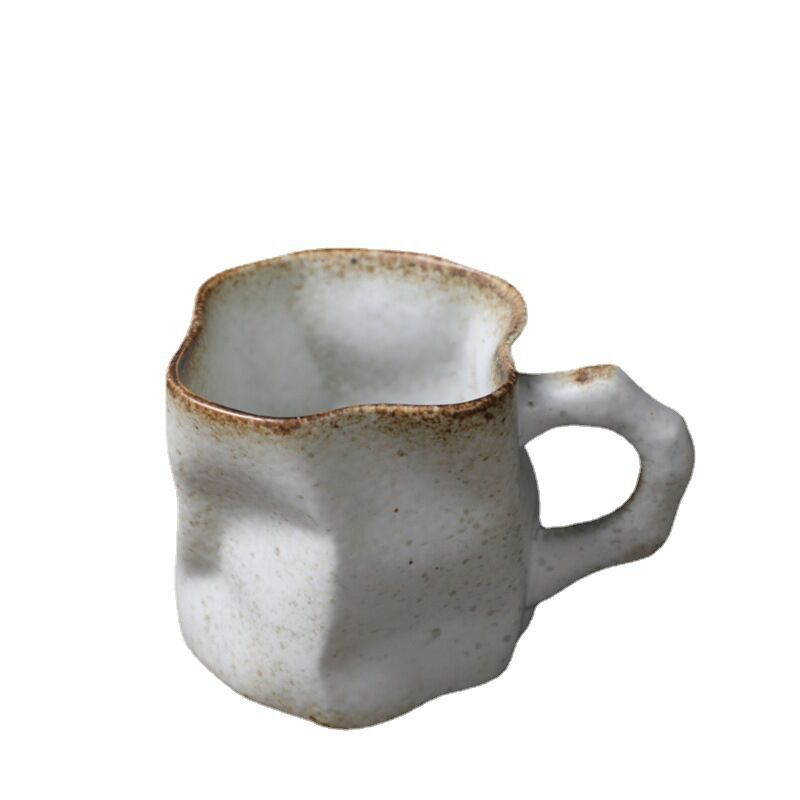 Japanese Style Simple Stoneware Coffee Cup Creative Kiln Change Mug Vintage Ceramic Cup Household Cup Office Cup Breakfast Cup