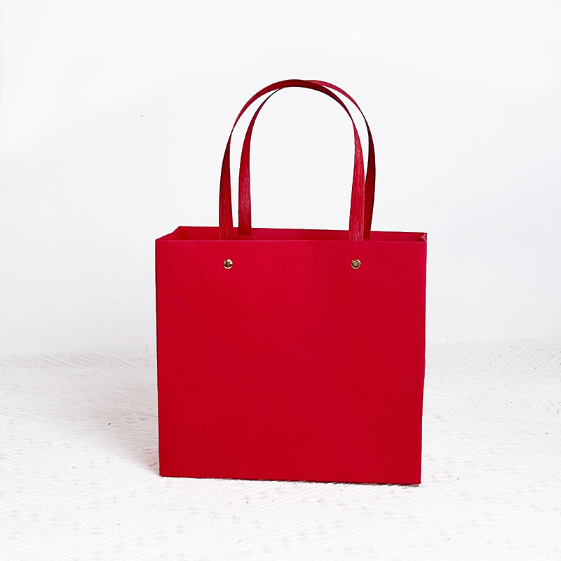 Packing Bag Kraft Paper Gift Bag Red Vintage Handbag Gift Bag Accompanying Gift Garment Bag Gift Gift Bag